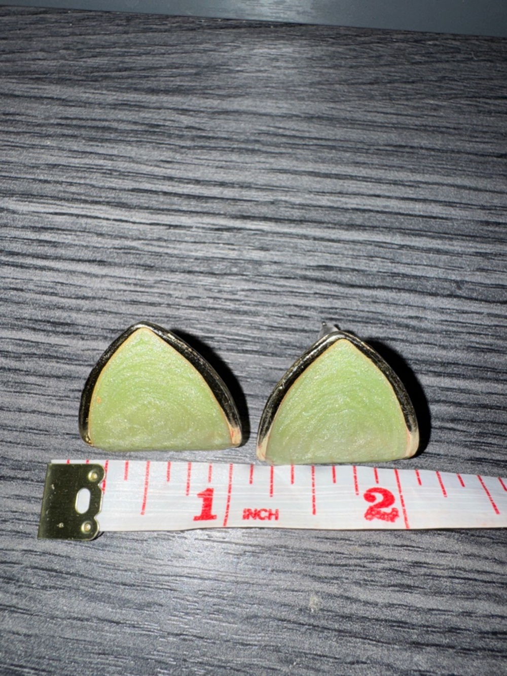 Vintage | Green Triangle Stud Earrings - Women Jewelry